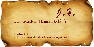 Janecska Hamilkár névjegykártya